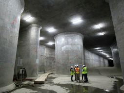 Los trabajos en las esclusas llevan un adelanto de 72%, mientras que la ampliación en general 77%, según las autoridades del canal. EFE /