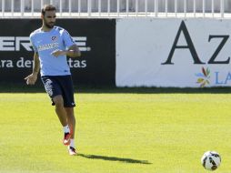 Gamez ya entrenó en las instalaciones del elquipo Colchonero. EFE /