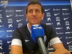 En rueda de prensa, Javi Gracia se dice optimista de cara a la temporada 2014-15 de la Liga de España. Foto: @MalagaCF. ESPECIAL /