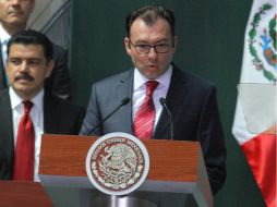 Luis Videgaray destaca que con la promulgación de las leyes energéticas se tienen buenas noticias para el país. NTX /
