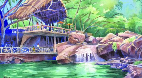 Los paisajes coloridos y sacados de una historia de fantasía son la norma en El Edén.  /