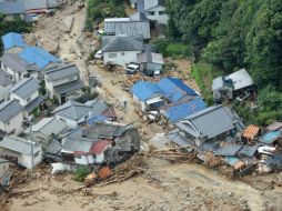 Vista aérea de los daños que se extienden sobre unos 20 kilómetros, a través de varios barrios de Hiroshima. AP /