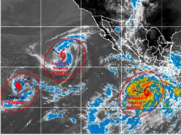 En el Océano Pacífico se encuentran actualmente tres meteoros, dos de ellos no afectan al país. TOMADA DE @conagua_clima  /