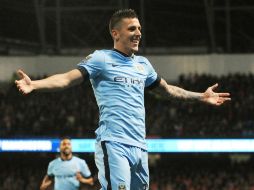 Stevan Jovetic (foto) anotó los dos primeros goles del City; el tercer tanto fue obra del 'Kun' Agüero. AP /