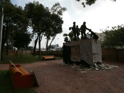 El primer trazo a intervenir en el Parque Revolución ya está cercado.  /