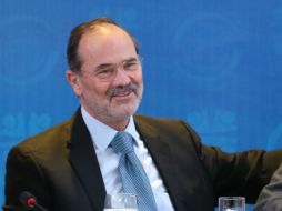 Gustavo Madero, durante su participación en la reunión plenaria de los senadores del PAN. NTX /