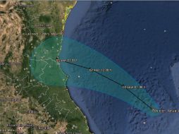 Previsión de la trayectoria de la depresión tropical para los próximos días. TOMADA DE @conagua_clima  /
