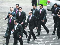 El arribo. Miguel Ángel Osorio Chong llega a San Lázaro para la entrega del Segundo Informe de Gobierno. SUN /