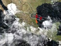 Imagen del SMN que muestra la nubosidad ocasionada por las dos tormentas tropicales. ESPECIAL /