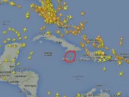 El seguimiento dado a la avioneta que sobrevuela cielo cubano y pierde el control.Tomada de Twitter @Yohandry8787.  /