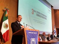 Gustavo Madero, en el marco del Consejo Nacional Extraordinario. Foto: ‏@AccionNacional. ESPECIAL /