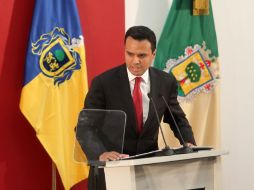 El presidente municipal de Zapopan, Héctor Robles Peiro, durante su Segundo Informe de Gobierno.  /