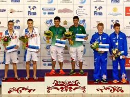 Rodrigo Diego y Adán Zúñiga  le sacaron más de 20 puntos al segundo lugar,a dupla rusa. TWITTER  @Rorro_clavados  /