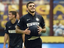 Así celebró Mauro Icardi una de sus tres dianas en el juego de esta fecha. AFP O. Morin  /
