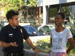 En las imágenes se ve llorando a Daniele Watts a la hora de ser detenida. FACEBOOK  Daniele Watts.  /