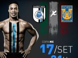 El astro brasileño expresó su emoción por estrenarse en la cancha mexicana. TWITTER  @10ronaldinho.  /