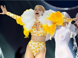 Miley lució extravagante, como parte del estilo que ha adoptado en los últimos años. AFP J. Aguilar  /