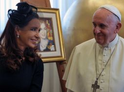 Cristina Fernández y el Papa Francisco se encontraron hoy por cuarta vez. AFP HO  /