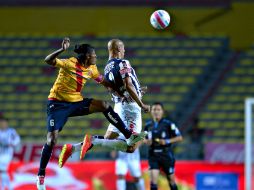 Al minuto tres de un remate de cabeza Nahuelpan le dio el gane a los Tuzos. MEXSPORT / I. Ortiz