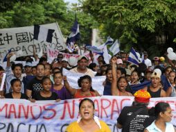 Los ciudadanos nicaragüenses protestan contra el megaproyecto. EFE / J. Torres