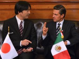 Enrique Peña Nieto recibió en Palacio Nacional al príncipe japonés Akishino. EFE /