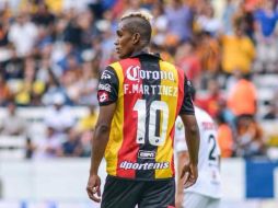 Fidel Martínez es hasta ahorita el máximo goleador de los Melenudos, con tres tanto en toda la temporada. TWITTER / @FMalegriatrevi7.