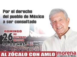 El tabasqueño hace una invitación al mitin en su página de Facebook. FACEBOOK / Andrés Manuel López Obrador