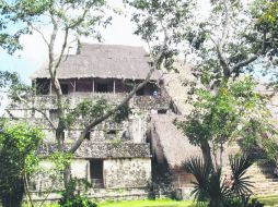 Una bien provista palapa sobre las sólidas construcciones, protege las frágiles esculturas de la cima. EL INFORMADOR / P. Fernández