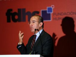 Felipe Calderón, durante su participación en el evento de la Fundación Desarrollo Humano Sustentable. SUN / L. Cortés