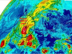 El fenómeno está ubicado a 550 kilómetros al sur de Cabo San Lucas. TWITTER / @conagua_clima