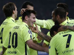 Con doblete de Messi el Barcelona se clasificó a los octavos de final de la Champions League. AP / P. Dejong
