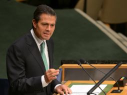 Peña Nieto emite un mensaje durante la Reunión Anual de Industriales 2014. NTX / ARCHIVO