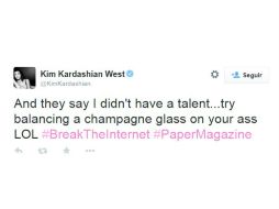 El tuit de la celebridad obtuvo más de 22 mil retuits y más de 25 mil personas lo marcaron como favorito, en sólo 15 horas. TWITTER / @kimkardashian
