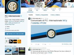 El anuncio de la salida de Walter Mazzarri fue dado a conocer por el Inter de Milán en su cuenta de Twitter. TWITTER / Inter