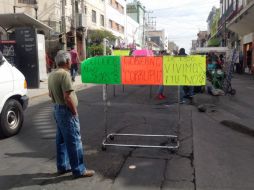 La manifestación, advierten comerciantes, será pacífica ''por el momento'' y permanecerá en el sitio. EL INFORMADOR / I. De Loza