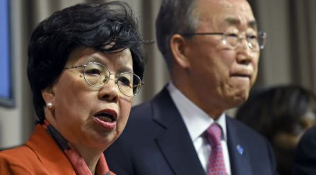 Margaret Chan y Ban Ki-moon, secretario general de la ONU, durante la conferencia en el Banco Mundial. AP / S. Walsh