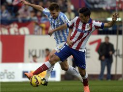 El mexicano Raúl Jiménez tuvo acción en el partido de hoy en el que su equipo logra el triunfo sobre el Málaga. AFP / G. Julien