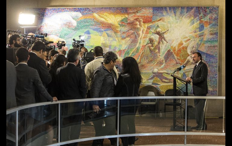 Luis Videgaray, luego de su discurso en la Asamblea General de la ONU.