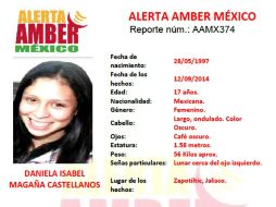 En caso de tener alguna información, se cuenta con atención las 24 horas en el centro telefónico Alerta Amber Jalisco 30 30 49 49. ESPECIAL /