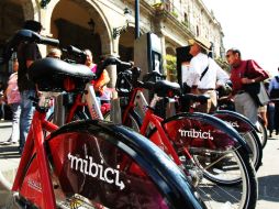 Los puertos de las bicicletas de MiBici se encuentran en varios puntos de Guadalajara. EL INFORMADOR / ARCHIVO