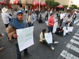 La manifestación de maiceros provocó el cierre de calles en el Centro tapatío. EL INFORMADOR / ARCHIVO