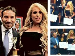 En su cuenta de Twitter, Herrera publica fotografías de su reconocimiento en el Senado. TWITTER / @Lorenaherrera