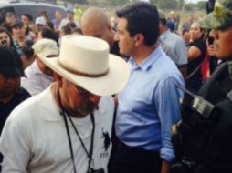 El líder de la Fuerza Rural de Michoacán ya se encuentra en Mil Cumbres, declarando sobre el pasado tiroteo. ESPECIAL / La Voz de Michoacán