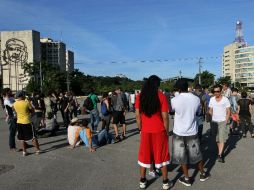 Varios activistas fueron arrestados ayer en un acto que se llevaría a cabo en la Plaza de la Revolución. EFE / A. Ernesto