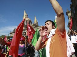 Los antorchistas plantean quedarse indefinidamente frente al Palacio de Gobierno hasta que sus peticiones sean atendidas. EL INFORMADOR / ARCHIVO