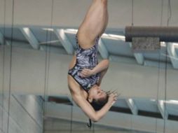 La tapatía Arantxa Chávez obtuvo el primer lugar en la prueba de trampolín de tres metros. TWITTER / @guanajuatocode