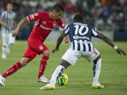 Acción del partido de Pachuca frente al Toluca en el estadio Hidalgo. AFP / L. Licona