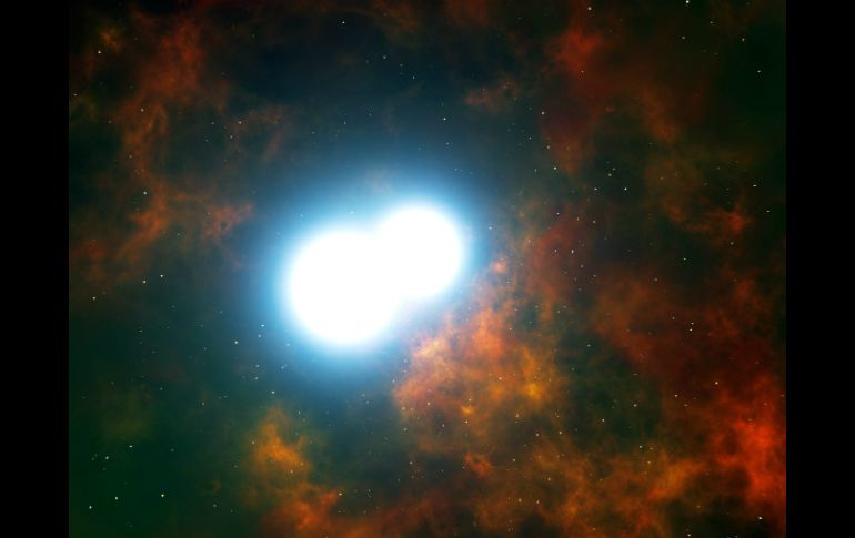 Las estrellas se orbitan mutuamente y se fusionarán dentro de unos 700 millones de años. EFE / ESO