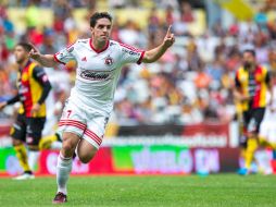 Hauche logró mandar el balón al fondo de las redes y marcar para Xolos. MEXSPORT / Emiliano