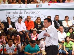El titular de la Segob encabeza la jornada 'México nos mueve la paz' en Morelia, Michoacán. NTX / G. Salas